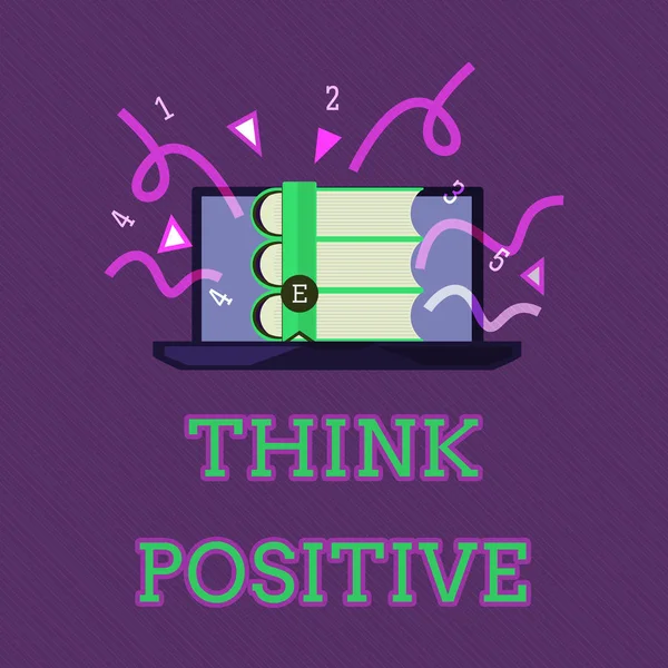 Escrita de mão conceitual mostrando Pense positivo. Texto da foto de negócios A tendência a ser positivo ou otimista em atitude — Fotografia de Stock