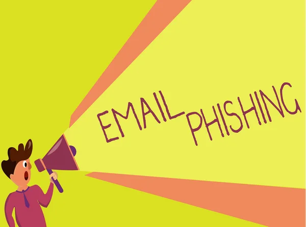 Χειρόγραφο κείμενο γραφής Email Phishing. Έννοια που σημαίνει μηνύματα ηλεκτρονικού ταχυδρομείου που μπορεί να συνδέονται με ιστοσελίδες που διανέμουν κακόβουλο λογισμικό — Φωτογραφία Αρχείου