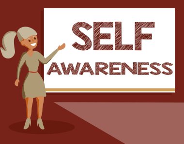 El yazısı metin öz farkındalık. Bilinç bir kişinin doğru bir durum veya Olaylar anlam kavramı