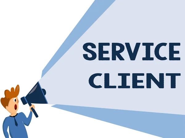 Text sign showing Service Client. Conceptual photo Dealing with customers satisfaction and needs efficiently — Stock Photo, Image