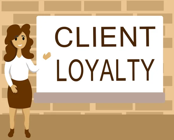 Word writing text Client Loyalty. Business concept for The result of consistently positive satisfaction to clients