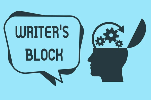 Texto de escritura de palabras Writer s es Block. Concepto de negocio para la condición de ser incapaz de pensar en qué escribir — Foto de Stock