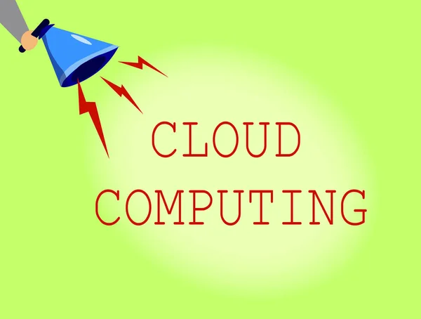 Conceptueel handschrift met Cloud Computing. Zakelijke foto presentatie gebruik maken van een netwerk van externe servers gehost op het internet — Stockfoto