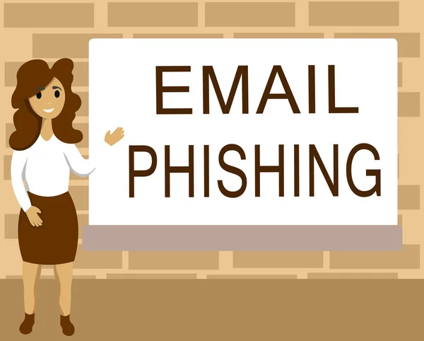 Texto de escritura de palabras Email Phishing. Concepto de negocio para correos electrónicos que pueden enlazar a sitios web que distribuyen malware —  Fotos de Stock