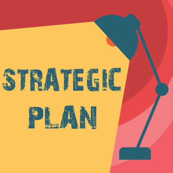Escribir texto a mano Plan Estratégico. Concepto significado Un proceso de definición de estrategia y toma de decisiones — Foto de Stock