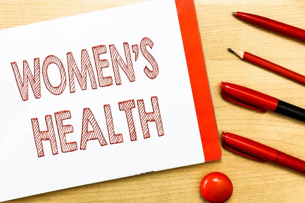 Handwriting text writing Women s is Health. Concept meaning Womens physical health consequence avoiding illness — Stock Photo, Image