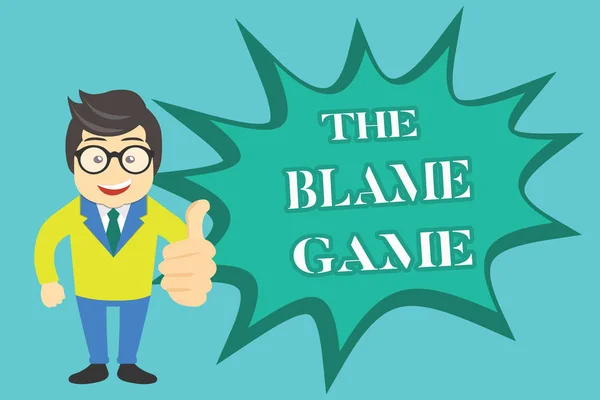 Scrivere una nota che mostra The Blame Game. Una situazione in cui le persone cercano di incolparsi a vicenda — Foto Stock