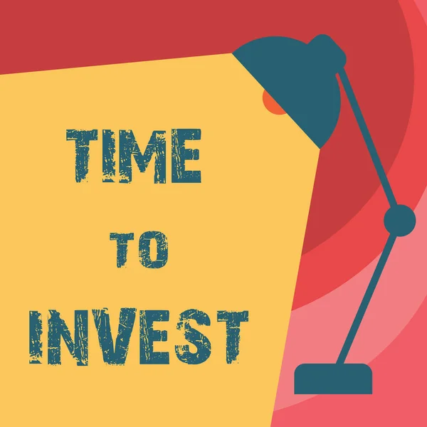Scrivere testi a mano Time To Invest. Concetto di creazione di capitale in grado di produrre altri beni — Foto Stock