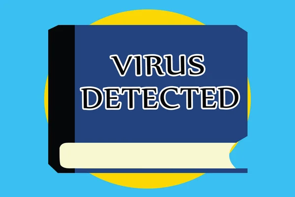 Sinal de texto mostrando vírus detectado. Foto conceitual Um programa de computador usado para prevenir e remover malware — Fotografia de Stock