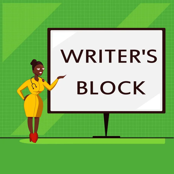 Conceptual hand writing showing Writer s is Block. Business photo showcasing Condition of being unable to think of what to write — Stock Photo, Image