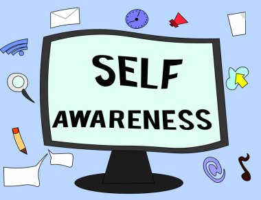 El yazısı metin öz farkındalık. Bilinç bir kişinin doğru bir durum veya Olaylar anlam kavramı