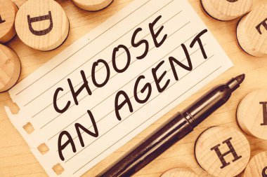 Word writing text Choose An Agent. Business concept for Choose someone who chooses decisions on behalf of you clipart