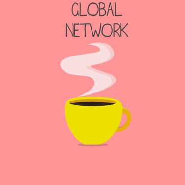 Global Ağ 'ı gösteren kavramsal el yazısı. İş fotoğrafı metni Tüm Dünya 'yı kapsayan herhangi bir iletişim sistemi