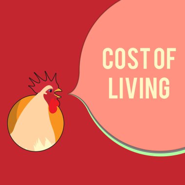 Yaşam maliyeti gösterilen Not yazma. Günlük öğeleri bir dizi ilgili fiyatları düzeyini vitrine iş fotoğraf