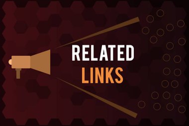 El yazısı metin ilgili bağlantılar. Web sitesi içindeki bir Web sayfası çapraz başvuru Hotlinks köprüler anlam kavramı