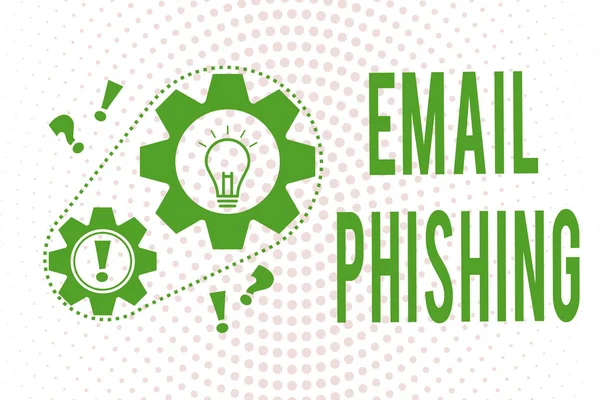 Escribir texto a mano Email Phishing. Concepto que significa correos electrónicos que pueden enlazar a sitios web que distribuyen malware — Foto de Stock