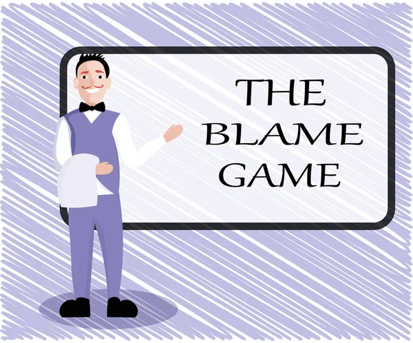 Text tecken visar The Blame Game. Konceptuella foto en situation när människor försöker skylla varandra — Stockfoto