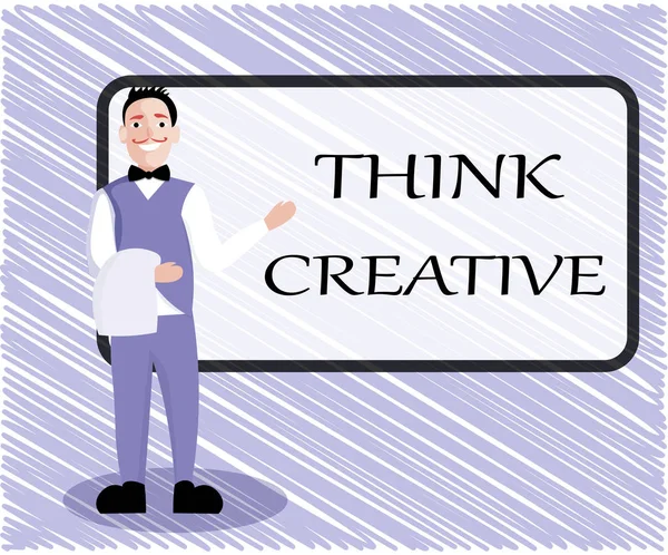 Υπογραφή κειμένου που δείχνει το Think Creative. Εννοιολογική φωτογραφία Η ικανότητα να αντιλαμβάνονται μοτίβα που δεν είναι προφανή — Φωτογραφία Αρχείου