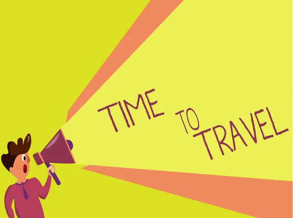Scrivere testi a mano Time To Travel. Concetto che significa Trasferirsi o spostarsi da un luogo all'altro in vacanza — Foto Stock