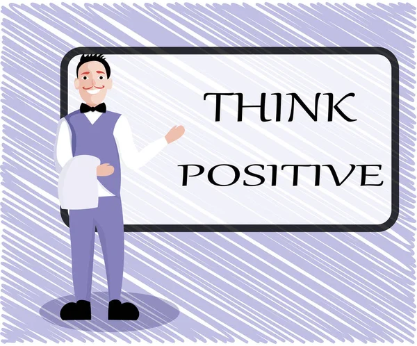 Signo de texto que muestra Think Positive. Foto conceptual La tendencia a ser positivo u optimista en la actitud — Foto de Stock