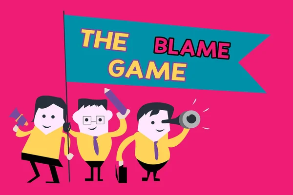 Ordet skriver text The Blame Game. Affärsidé för en situation när människor försöker skylla varandra — Stockfoto