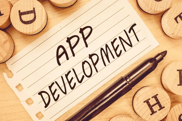 Word writing text App Development. Business concept for Development services for awesome mobile and web experiences