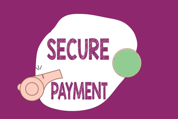 Handschrift tekst schrijven Veilig betalen. Begrip "Betalingszekerheid" heeft betrekking op het verzekeren van zelfs betwiste betaling. — Stockfoto