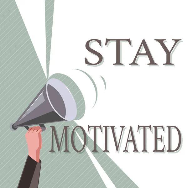 Stay Motivated 'ı gösteren bir not yazıyorum. İş fotoğrafı gösterimi. Her hedefe ulaştığında kendini ödüllendir. — Stok fotoğraf