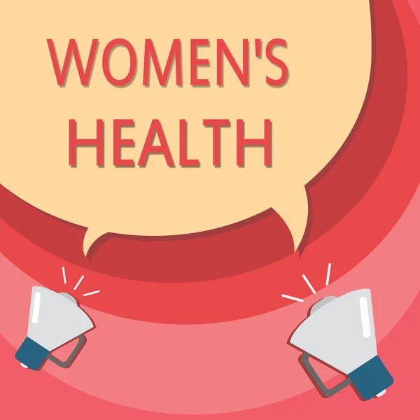 Handskrift text skriver kvinnor s är hälsa. Begreppet mening Womens fysisk hälsa följden att undvika sjukdom — Stockfoto