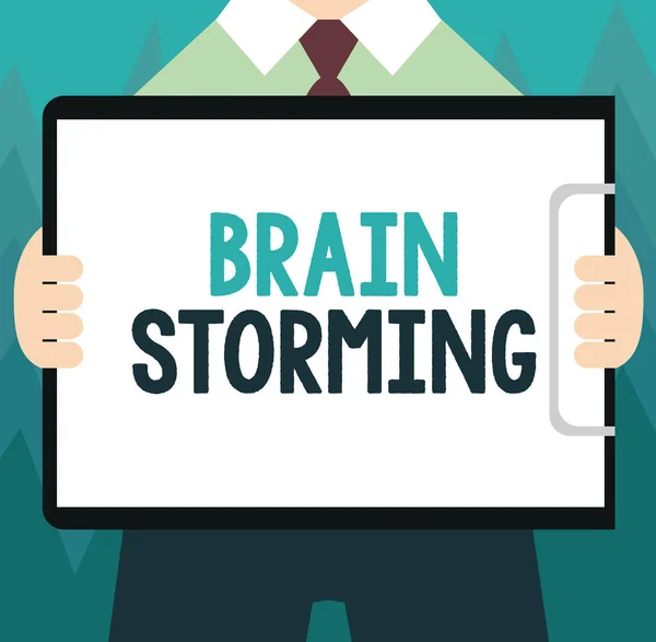 Εννοιολογικά χειρόγραφα που δείχνουν Brain Storming. Επιχειρηματική φωτογραφία που αναδεικνύει την τόνωση της δημιουργικής σκέψης Ανάπτυξη νέων ιδεών Συζήτηση — Φωτογραφία Αρχείου