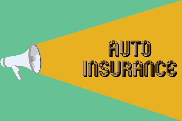 Conceptual hand writing showing Auto Insurance. Business photo showcasing Protection against financial loss in case of accident