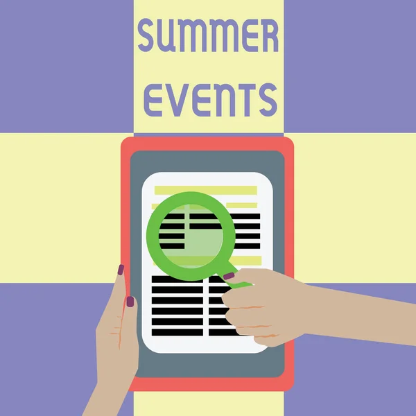 Conceptueel handschrift met Summer Events. Zakelijke foto showcasing Feestdagen die plaatsvindt tijdens de zomer — Stockfoto
