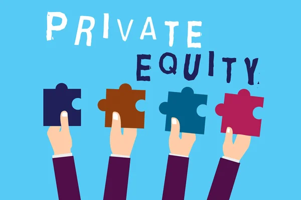 Textová značka ukazující Private Equity. Koncepční foto Kapitál, který není kótován na burze Investice — Stock fotografie
