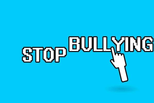 Escritura de mano conceptual que muestra Stop Bullying. Foto de negocios mostrando Luchar y eliminar este comportamiento agresivo inaceptable — Foto de Stock