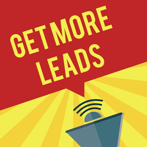 Scrivere una nota che mostra Get More Leads. Business photo showcase Processo di marketing in entrata di attirare potenziali acquirenti — Foto Stock