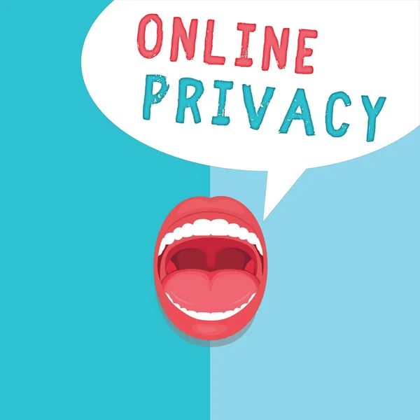 Word tekst intoetsen Online Privacy. Bedrijfsconcept voor beveiliging van persoonlijke gegevens via Internet gepubliceerd — Stockfoto