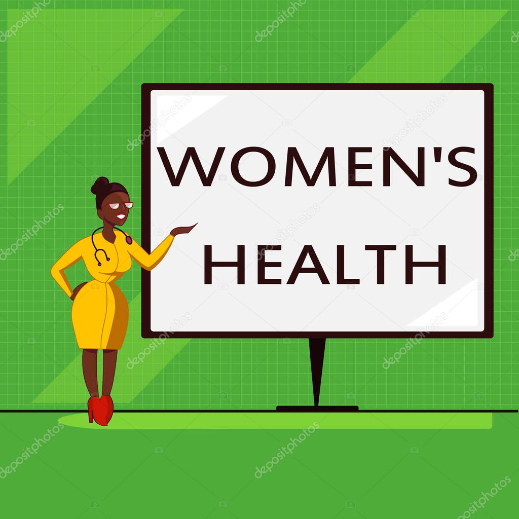 Conceptual hand writing showing Women s is Health. Business photo showcasing Womens physical health consequence avoiding illness