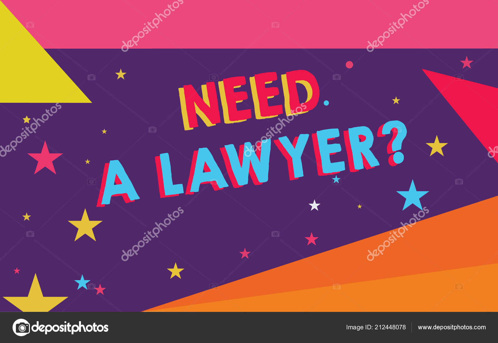 Handwriting text Need A Lawyer question. Concept meaning ...