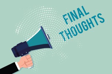 Son Düşünceler 'i yazan el yazısı. Sonuç anlamında kavram Son Analiz Önerileri Fikrin Finali