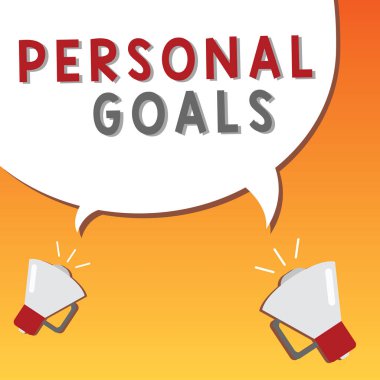 Kişisel hedeflerine gösterilen Not yazma. Çabalarını motivasyon etkilemek için bir kişinin belirlediği hedef vitrine iş fotoğraf