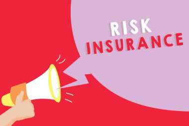 Risk Sigortası 'nı gösteren bir mesaj. Kavramsal fotoğraf Yükümlülük sigortasına karşı Kayıp Hasarı olasılığı