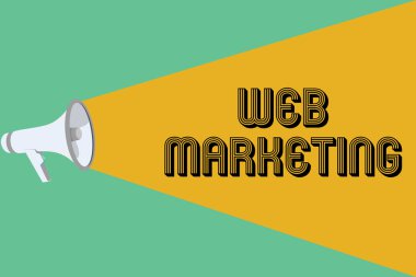 Web pazarlamasını gösteren kavramsal el yazısı. İnternet üzerinden Elektronik Ticaretin Reklamını gösteren iş fotoğrafı İnternet Satıcısı