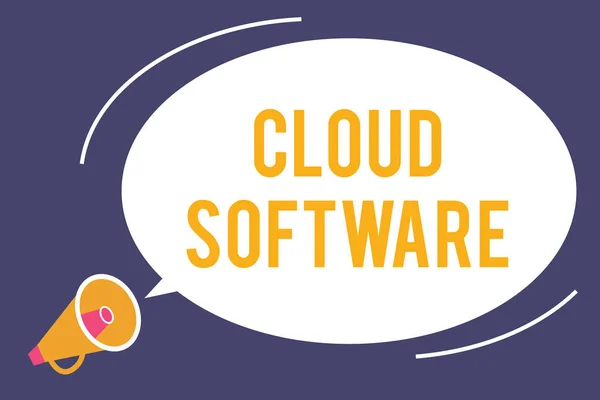 Szövegírás Cloud Software. Az adatokhoz való internetes hozzáférés tárolásához használt programok üzleti koncepciója — Stock Fotó