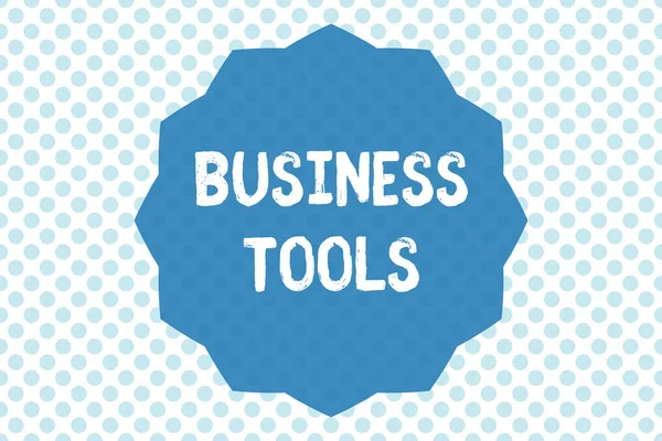 Writing note showing Business Tools. Business photo showcasing Marketing Methodologies Processes and Technologies use — Stock Photo, Image