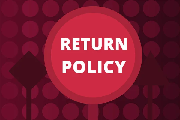Κείμενο γραφής λέξεων Πολιτική επιστροφής. Επιχειρηματική έννοια για την επιστροφή φόρων Λιανική Όροι και Προϋποθέσεις για την Αγορά — Φωτογραφία Αρχείου