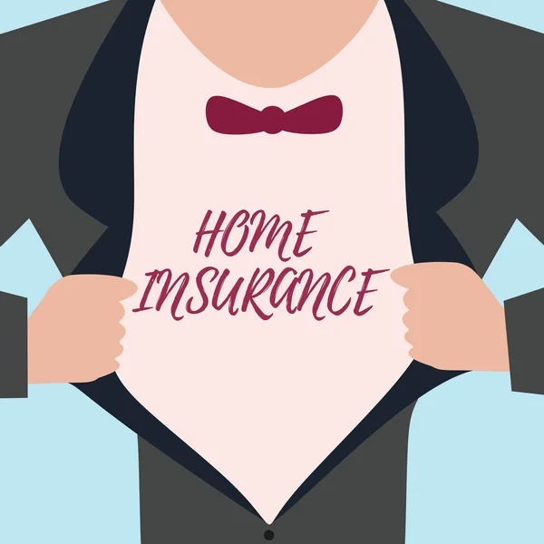 Woord schrijven tekst Home Insurance. Bedrijfsconcept voor Covers verliest en schade en ongevallen in huis — Stockfoto