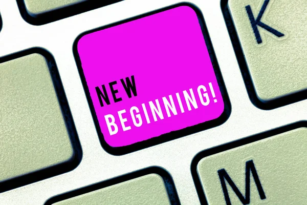 El yazısı Yeni Başlangıç metni. Kavram, farklı kariyer ya da gayret anlamına gelir Yeniden Başlangıç Yenilemesi — Stok fotoğraf