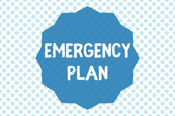 A escrever uma nota a mostrar o Plano de Emergência. Apresentação de fotos de negócios Procedimentos para resposta a emergências maiores Esteja preparado — Fotografia de Stock