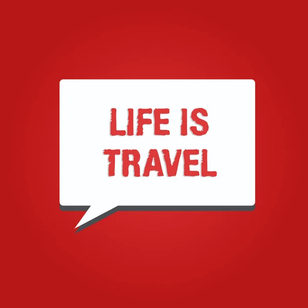 Escritura a mano conceptual que muestra Life Is Travel. Exposición a la diversidad Turismo Promoción de Lugares de interés — Foto de Stock