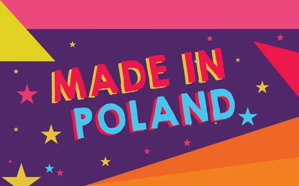 Handgeschreven tekst Made In Polen. Concept wat betekent dat een product of iets dat wordt vervaardigd in Polen — Stockfoto